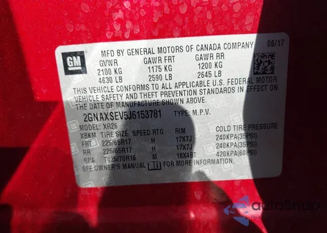 2018 Chevrolet Equinox Lt from USA, damaged, VIN 2GNAXSEV5J6153781